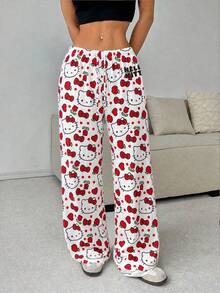 CovetEZ HELLO KITTY AND FRIENDS | SHEIN 女士休闲低腰直筒裤，女士夏季服装 - 彩色 - 查看 7