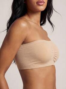 Barelissa 3pcs Women's Solid Pleated Bandeau Bra Set - Multicolor - View 3