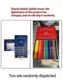 1pc Tin Box Watercolor Pencils Set 12/24/36/48 Colors, Thick Triangle Wood-Cased Colored Pencils For Drawing Painting Back To School - Multicolor - View 13