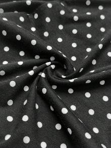 SHEIN EZwear 黑色波点无袖紧身连衣裙 - 黑色 - 查看 8