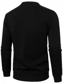 Manfinity Homme Jersey de cuello redondo casual con contraste de color para uso diario, primavera/otoño para hombres - Multicolor - Ver 2
