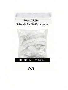 SHEIN 20Pcs 70/90/110cm Disposable Transparent Waterproof Dustproof Covers, Extra Large Disposable Cling Film Electrical Dustproof Covers, Suitable For Microwave Ovens, Ovens, Rice Cookers And Other Household Kitchen Accessories, Suitable For Schools, Offices, Homes, Travel, Bags , Storage Bag - White - View 9