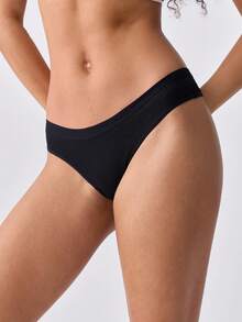 Loungeista 6 pièces/set Culottes tanga confortables côtelées, design sans couture T-back - Multicolore - Voir 4