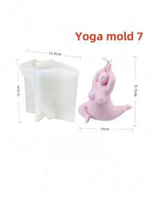 Khuôn nến silicon hình phụ nữ đầy đặn tạo dáng yoga 3D, tượng sáp đậu nành, dụng cụ làm xà phòng thủ công DIY, hoàn hảo để trang trí nhà cửa và làm quà tặng, máy khuếch tán hương thơm, khuôn silicon - trắng - Xem 13