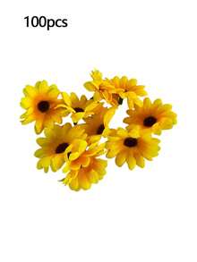 100 Pieces Of Mini Simulated Daisy Heads, Silk Sunflowers, Autumn Decorative Vases, Home Decorations For New Year, Outdoor Gardens, Wedding Bouquets, Living Room DIY Candy Boxes, Wreaths, Simulated Plants, Household Items, Valentine's Day, Gifts For Birthdays, Graduations, Autumn Decorations, Autumn - Multicolor - View 6