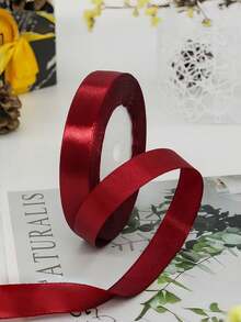 1 Roll Machine-Dyed Polyester Satin Ribbon For Gift,Candy, Cake, Flower Decoration (Slight Color DifferencePossible) - Burgundy - View 10