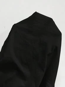 SHEIN Tall CURVE 大码女式休闲抽绳腰宽松阔腿裤，纯色，适合日常通勤 - 黑色 - 查看 10