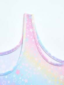 SHEIN 1件少女/青少年女孩简约休闲彩色多巴胺渐变星形图案修身舒适运动服，适合体操、舞蹈、室内运动、芭蕾舞，春夏秋冬皆宜。 - 彩色 - 查看 6