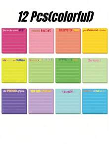 2/12 Buah Kertas Tempel Apresiasi Karyawan Hadiah Terima Kasih Buku Catatan Massal dengan Kata-kata Inspiratif Hadiah Guru Buku Catatan Saku Mini untuk Rekan Kerja Perlengkapan Kantor - MultiWarna - View 8