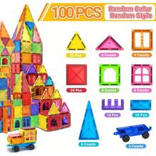 MINKOJA Magnetic Blocks, 40/64/100PCS Building Blocks, Magnets Building Set, STEM Construction Stacking Blocks & Montessori Learning Toy Gift For Kids Boys And Girls Preschool Kindergarden Toy, Mix Colors(Suitable For Ages 3+) - Multicolor - View 13