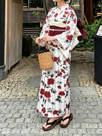 Irokai Kimono/Yukata truyền thống Nhật Bản in họa tiết cho nữ, dành cho lễ hội mùa hè