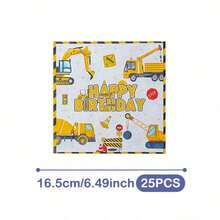 Excavator Happy Birthday Disposable Plates, Napkins And Cups Set, Serves 20 Guests. This Disposable Party Set (Including Plates, Napkins And Cups) Is Perfect For Birthday Parties, Weddings And Family Picnics. - View 9