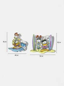 GARFIELD | SHEIN 新款創意卡通可愛胸針，IP聯名設計，可愛個性化，簡約大方，亦可用作飾品，適合各種派對、音樂會、節慶，精美禮物 - 白金 - 查看 5