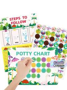 Toilet Training Reward Chart Stickers, Waterproof, Easy To Wipe, Reusable, Suitable For Toilet Training Progress Tracking Tools. - Multicolor - View 1