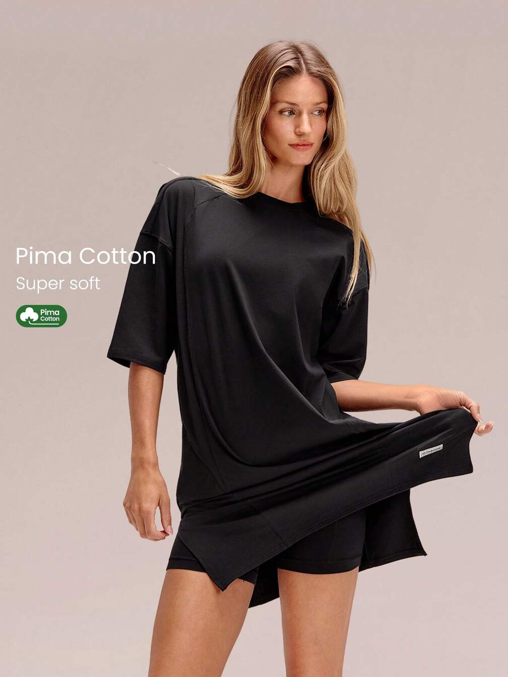 cocoon shirt dress Cocoon Tee Dress, Black  Kick Pleat