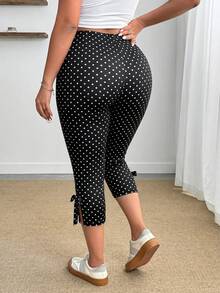 Enliva Quần legging nữ size lớn chấm bi đen cạp cao ôm sát dài 3/4, phong cách casual, cho đi làm hàng ngày, hẹn hò, tiệc tùng, Thu/Đông/Xuân/Hè, Giáng sinh, Năm mới, Lễ Tạ ơn, Đám cưới, Đi biển, Lễ tốt nghiệp, thời trang chic, thanh lịch, đi chơi, hẹn gặp, tỏa sáng, Valentine, nghỉ dưỡng, Y2k, sexy, phù hợp cho dáng người quả táo và dáng tròn - Nhiều màu - Xem 2