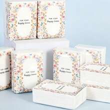 50pcs Pink Mini Pocket Tissue, Premium Portable Napkin Paper, Wedding Gift Pocket Facial Tissues - Paper Napkin - View 8