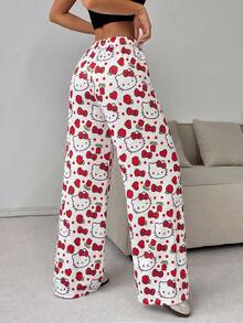CovetEZ HELLO KITTY AND FRIENDS | SHEIN 女士休闲低腰直筒裤，女士夏季服装 - 彩色 - 查看 6