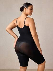 Veilyse Plus Size Women Adjustable Strap Shaping Lifting Jumpsuit - Black - View 2