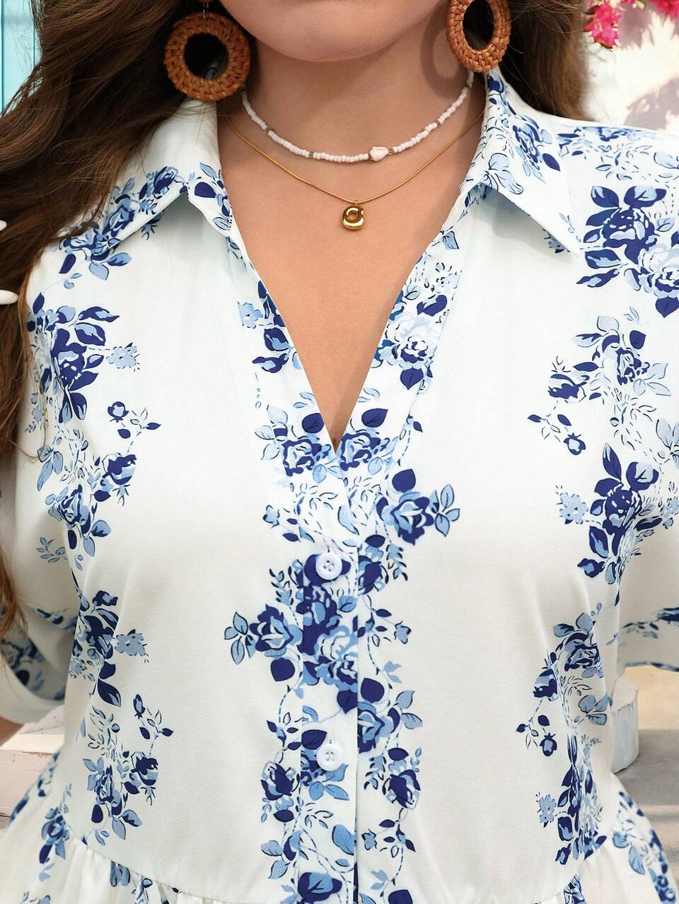Plus Size Women Summer Casual Vacation Country Floral All-Over Print Casual Loose Fit Daily Wear Dress, Country Concert Outfit, Festival Outfits For Women, Flowy Dress, Boho Dress