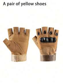 1 Pair Men's Half-Finger Tactical Gloves: Perfect For Outdoor Sports, Hunting, Airsoft, And Motorcycle Riding. - Multicolor - View 12