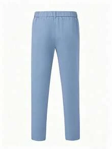 Manfinity Mode Pantalones casuales versátiles con botones y bolsillos para hombre, adecuados para negocios y oficina, formal - Azul - Ver 2