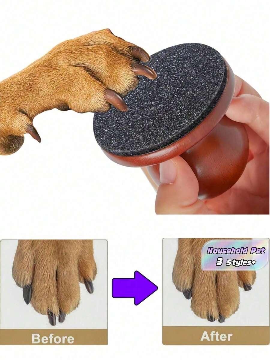 1pc Wooden Pet Nail File, Dog Grooming Tool ,Household Detachable Claw Grinder Nail Scraper,Abrasive Can Be Replaced Spring To Summer Style - Multicolor - View 1