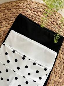 SHEIN LMoss Kids 3件套女童针织纯色波点休闲短裤套装 - 彩色 - 查看 5