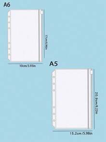 SHEIN A6,A5,A7 Or 2sets OfA6 Clear PVC ZipperBags - Clear - View 12