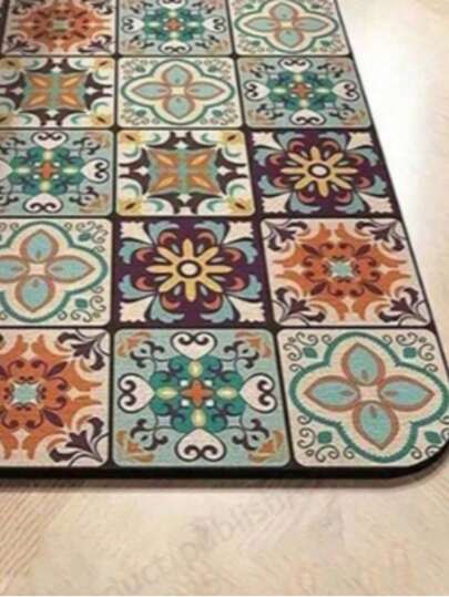 Vintage Floral Pattern Diatomaceous Earth Kitchen Floor Mat & Rug Valentine DAY, Valentines Wedding, Birthday, Kitchen, Kitchen Decor, Home Decor