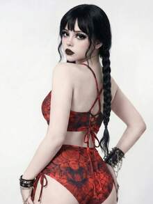 ROMWE Goth Bộ Bikini Nữ - Đỏ - Xem 2