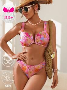 Swim DD+ Women's Fashion Beach Vacation Printed Bikini Set - Multicolor - View 4