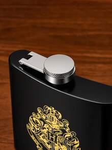 HARRY POTTER X SHEIN 6盎司便携式不锈钢酒壶，迷你便携，适合露营户外使用 - 黑色 - 查看 4