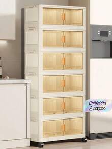 1PC Large Capacity Foldable Double Door Portable Fabric Wardrobe Closet Storage Box Organizer Home Bedroom Clothes Storage Foldable - transparent color - View 1