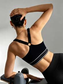 SHEIN Women's Patchwork Casual Versatile Daily Wear Sports Bra,Gym Top,Gym Wear Women,Gym Outfit For Women, Gym Wear, Workout For Women - Black - View 1
