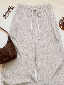 SHEIN EZwear Quần ống đứng buộc eo dáng rộng dành cho nữ, thích hợp cho mùa hè. - Nhiều màu - Xem 6
