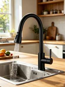 Kitchen Faucet, Mixing Faucet, Single Lever Faucet With 360° Rotation, Sink Faucet, Kitchen Faucet Headband Pull-Out Type Spray High-Arc Faucet - Multicolor - View 2