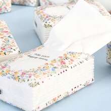 50pcs Pink Mini Pocket Tissue, Premium Portable Napkin Paper, Wedding Gift Pocket Facial Tissues - Paper Napkin - View 9