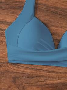 Voyashape Women's Beach Vacation Swimwear Top - Dusty Blue - View 4