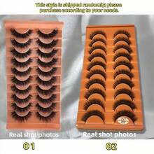 HBZGTLAD 10 Pairs Soft, Fluffy And Natural Long 3D Faux Mink Eyelashes Set For Makeup - Cat Eye Lashes - View 18