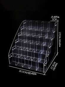 1PC Large Capacity Slanted Design Desktop Multifunctional Storage Clear Acrylic Pen Display Stand For Office School Home Desk Organization Pen Organizer Pencil Holder - Transparent - View 18