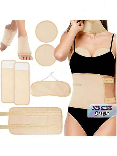 6-Piece Upgraded Castor Oil Pack Set, Suitable For Knees, Neck And Waist, Reusable, Machine Washable, Oil-Proof