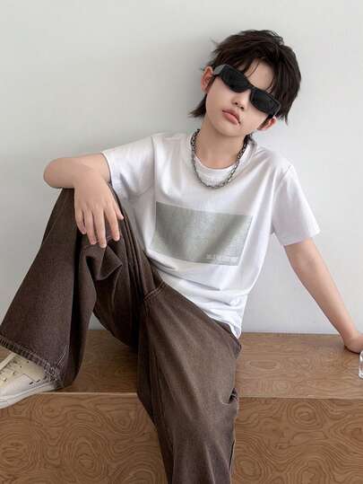 DAZY Oversized Crew Neck Short Sleeve T-Shirt For Toddler Boys