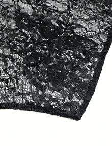 SHEIN 大码女士休闲雪纺透气开衫 - 黑色 - 查看 4