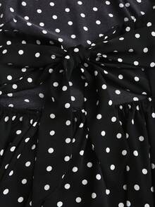 Sweetra Vintage Retro Polka Dot Neckholder Kleid, rückenfrei, tailliert, Schmetterling, Urlaub, Schwarz und Weiß, Sommer - Schwarz - Übersicht 5