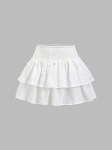 Sweetra New Arrival Cinched Waist Solid Color Bodycon Mini Skirt - White - View 1
