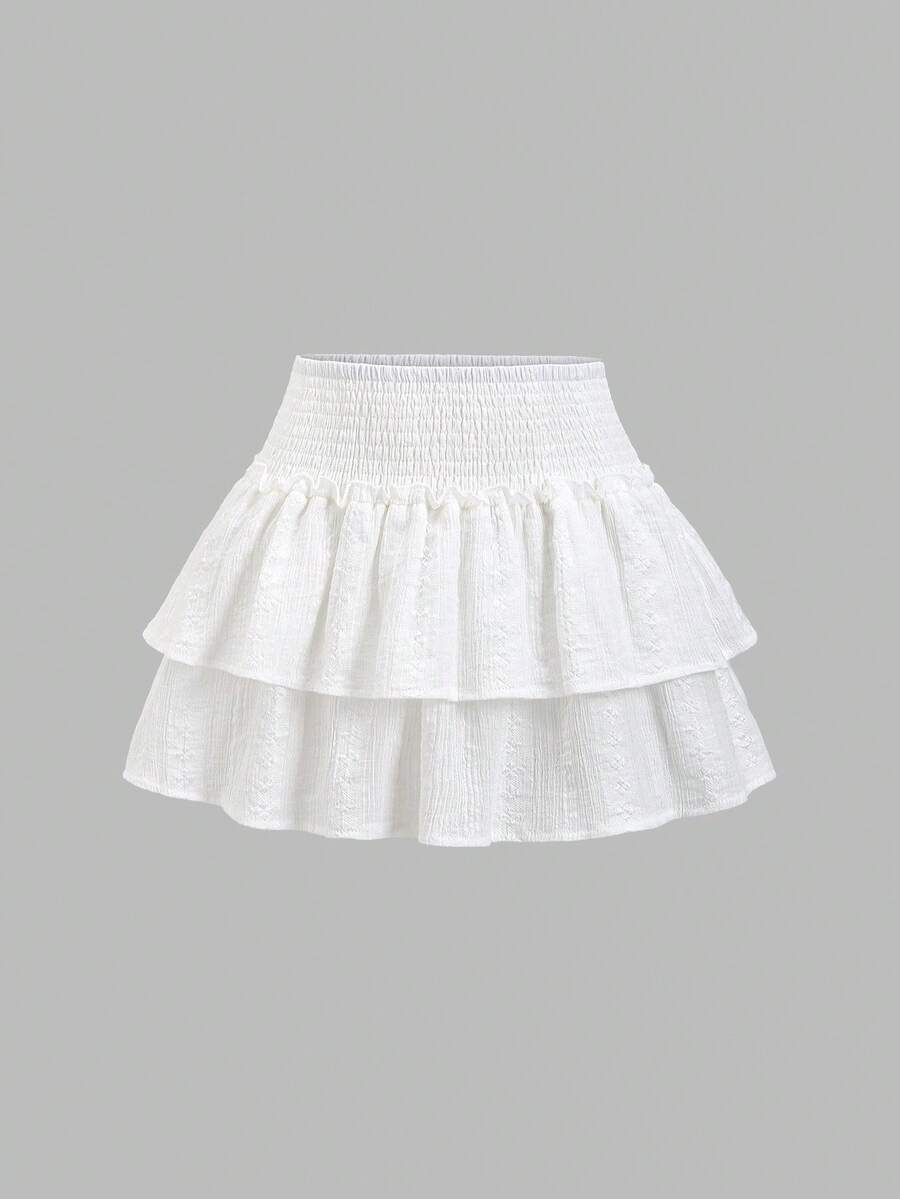 Sweetra New Arrival Cinched Waist Solid Color Bodycon Mini Skirt - White - View 1