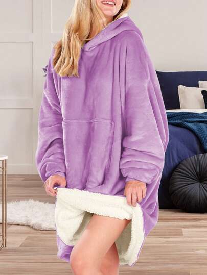 Sudadera Cobija Hoodie Con Capucha Manta Bata Afelpada Calientita Suave