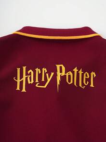HARRY POTTER X SHEIN Đầm hè không tay phối màu tương phản dành cho bé gái tuổi teen - Đỏ - Xem 6