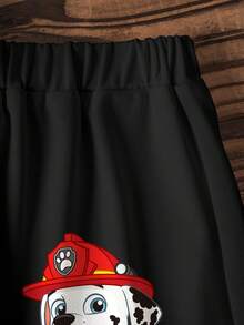 SHEIN | PAW Patrol 2件套幼儿男童撞色卡通印花圆领短袖T恤和短裤套装 - 白色 - 查看 4